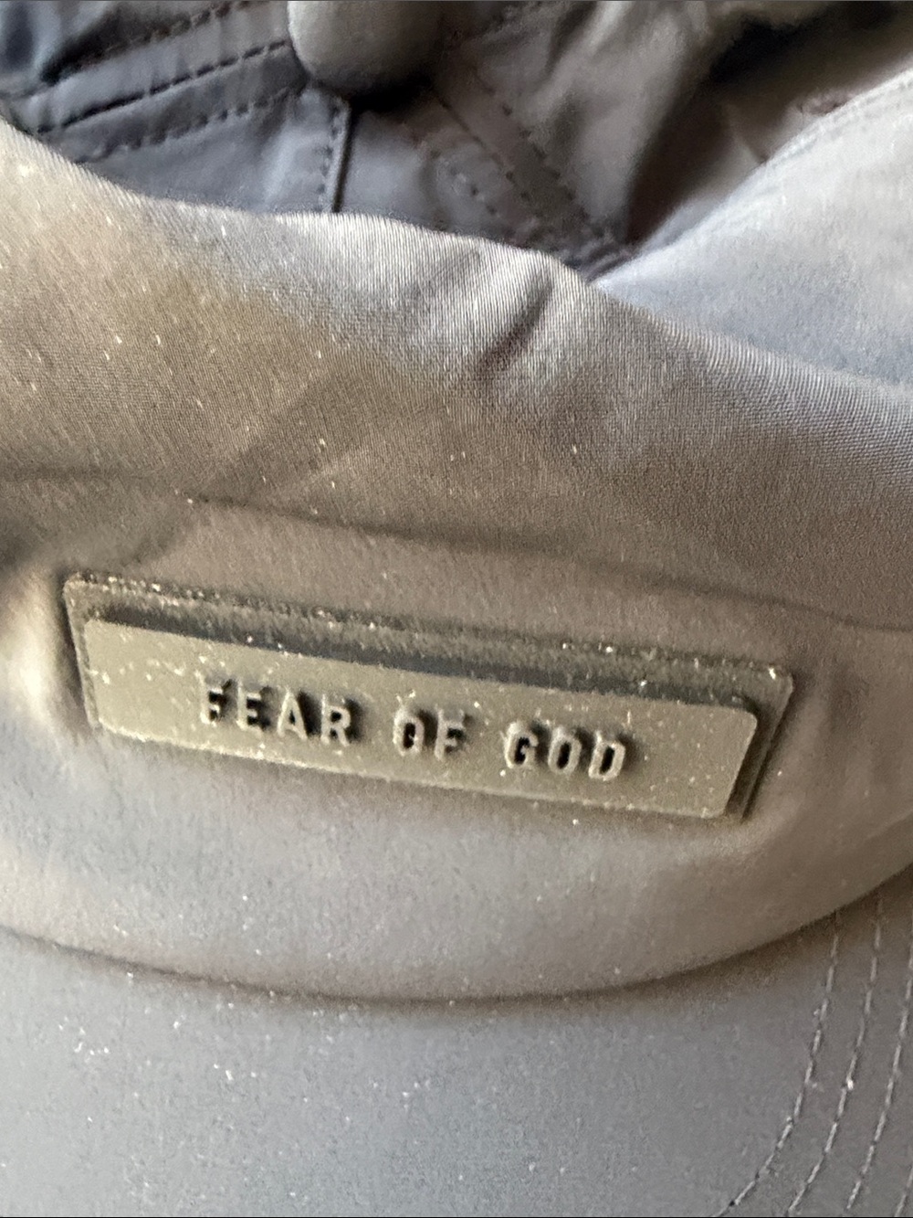 NWT Fear of God Essentials Black Nylon Baseball Cap with Logo Patch - Picture 5 of 5